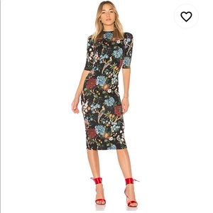 Alice + Olivia Delora Floral Midi Dress